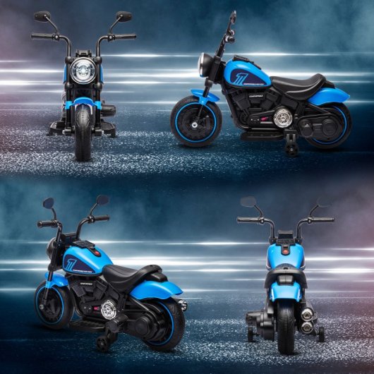 Homcom Moto Eléctrica Para Niños De 18-36 Meses Batería 6v Azul
