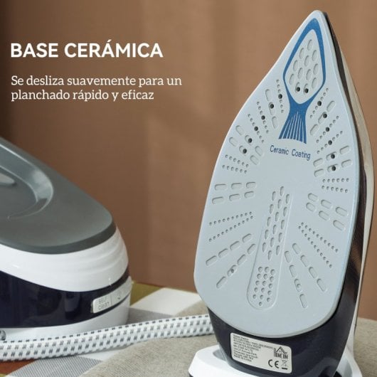 Homcom Centro De Planchado 2600w 100 G/min 8 Bares Función Eco Azul