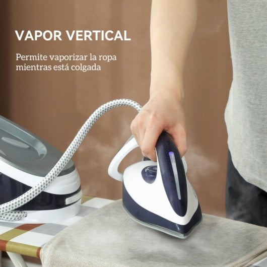 Homcom Centro De Planchado 2600w 100 G/min 8 Bares Función Eco Azul