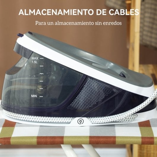 Homcom Centro De Planchado 2600w 100 G/min 8 Bares Función Eco Azul