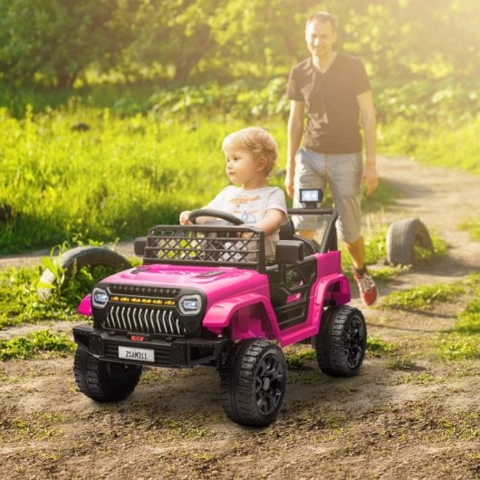 Aiyaplay Coche Eléctrico Para Niños De +3 Años Con Mando A Distancia Rosa