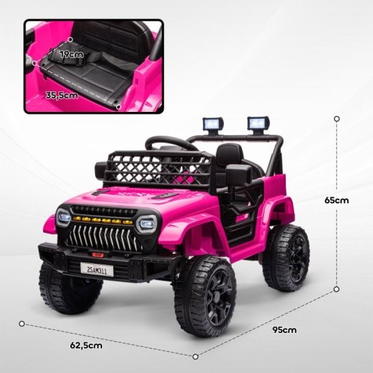 Aiyaplay Coche Eléctrico Para Niños De +3 Años Con Mando A Distancia Rosa
