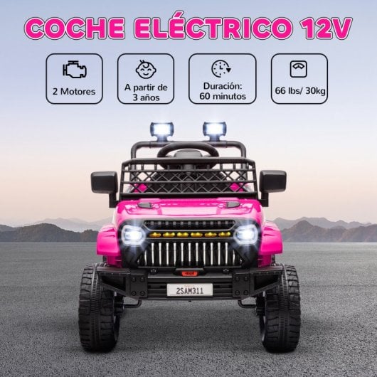 Aiyaplay Coche Eléctrico Para Niños De +3 Años Con Mando A Distancia Rosa
