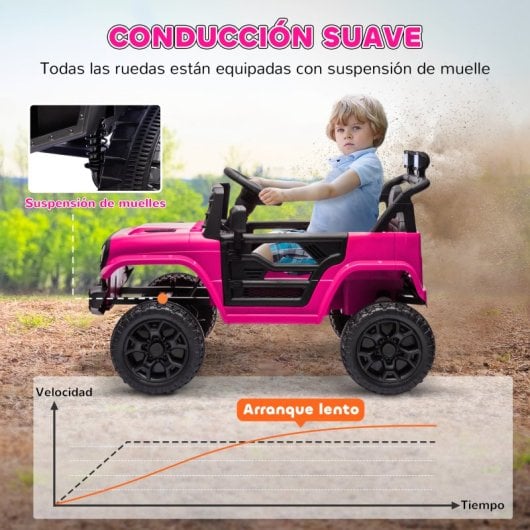Aiyaplay Coche Eléctrico Para Niños De +3 Años Con Mando A Distancia Rosa