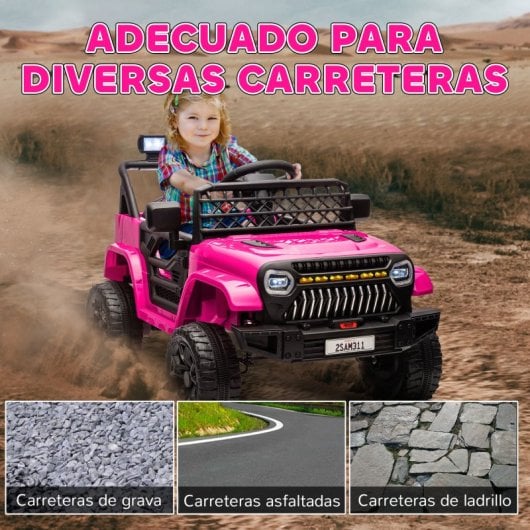 Aiyaplay Coche Eléctrico Para Niños De +3 Años Con Mando A Distancia Rosa