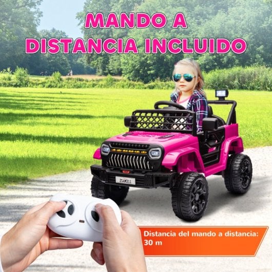 Aiyaplay Coche Eléctrico Para Niños De +3 Años Con Mando A Distancia Rosa