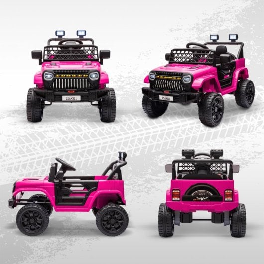 Aiyaplay Coche Eléctrico Para Niños De +3 Años Con Mando A Distancia Rosa