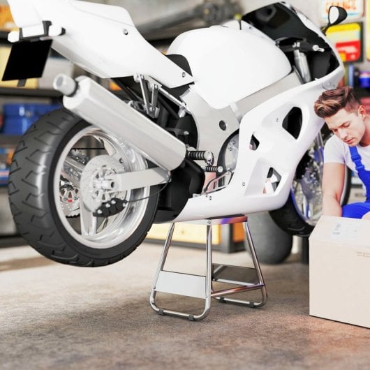Homcom Caballete Tipo Soporte Elevador De Motocross Carga 500 Kg Desmontable
