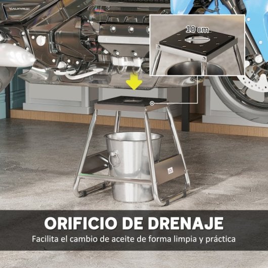 Homcom Caballete Tipo Soporte Elevador De Motocross Carga 500 Kg Desmontable