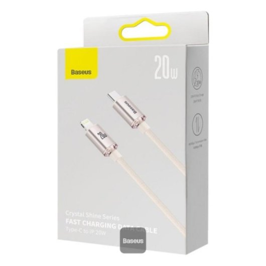 Cabo de dados e carregamento Baseus CAJY001304 Lightning para USB-C 1,2 m 20 W Rosa