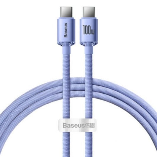 Cabo USB C Baseus CAJY000605 1,2m 100W Transferência 480Mbps Violeta