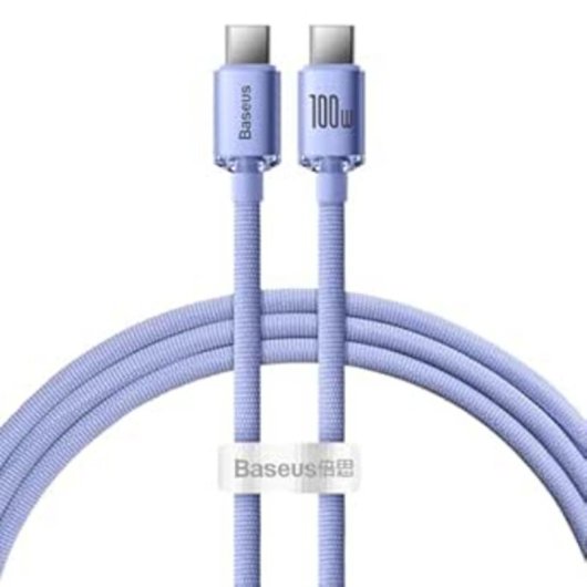 Cabo USB C Baseus CAJY000605 1,2m 100W Transferência 480Mbps Violeta