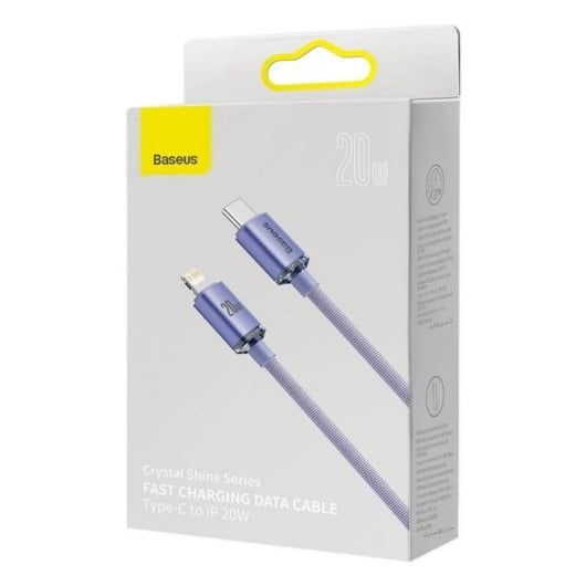 Kabel Baseus Crystal Shine USB-C auf Lightning 1,2 m Lila Schnellladen