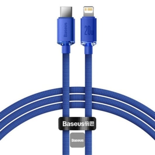 Kabel Baseus CAJY000203 Lightning auf USB C 1,2 m 20 W Textil Blau