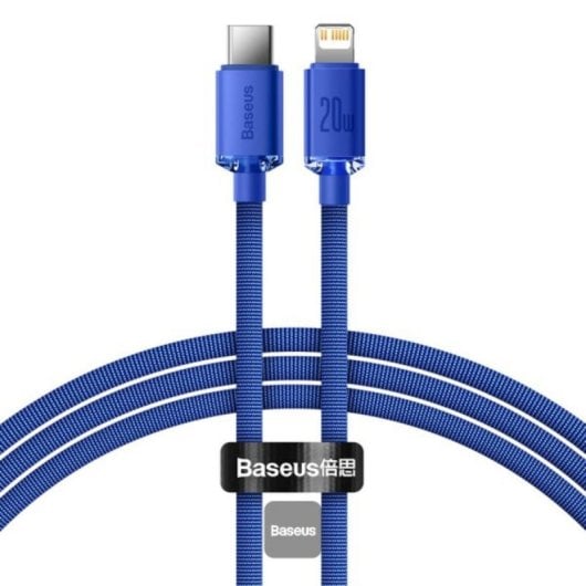 Kabel Baseus CAJY000203 Lightning auf USB C 1,2 m 20 W Textil Blau