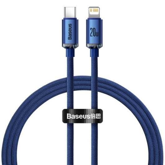 Kabel Baseus CAJY000203 Lightning auf USB C 1,2 m 20 W Textil Blau