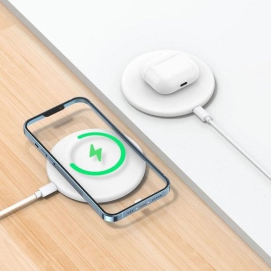 Base de carga inalámbrica Qi Universal carga rápida 15W USB-C ABS negra