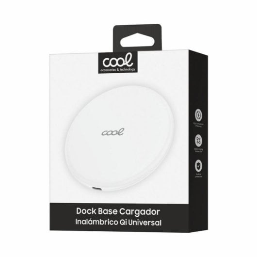 Base de carga inalámbrica Qi Universal carga rápida 15W USB-C ABS negra