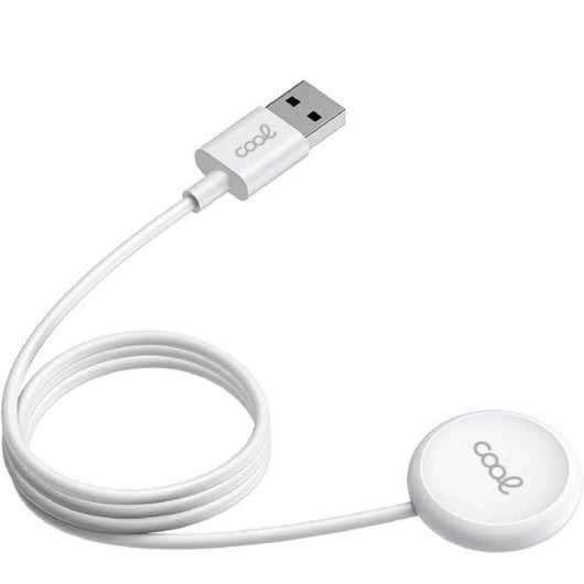 Cable carga magnética COOL Apple Watch Series 1-10 SE Ultra USB blanco