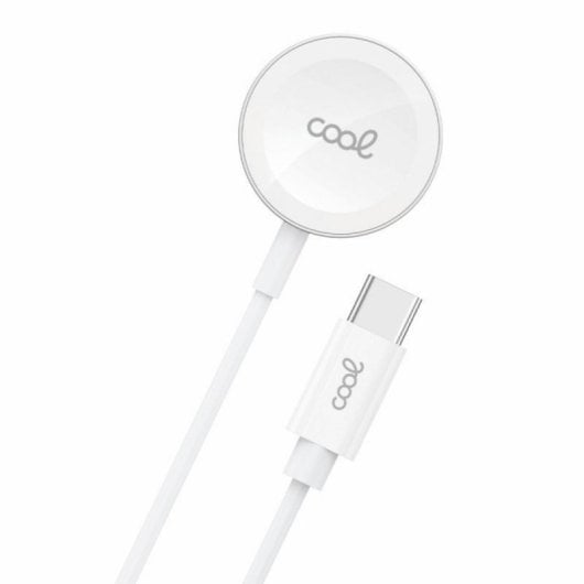 Cable cargador magnético COOL Tipo-C para Apple Watch Series 1-10 SE Ultra 2.5W Blanco