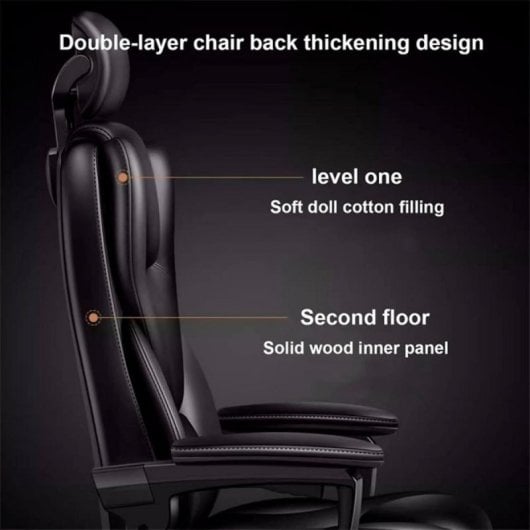 Silla Oficina COOL Board Gama Office Ergonomica Cuero Sintetico Negro Reclinable 180º