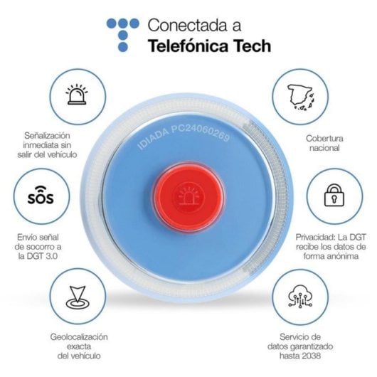 Luz de Emergencia V16 COOL Safetytech Baliza Conectada Geolocalizada DGT 360º 1KM