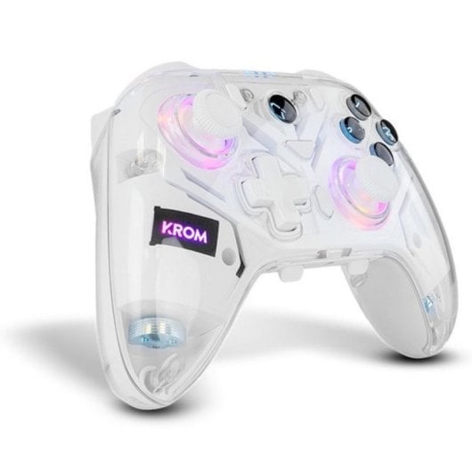 Controller Krom Krystal Wireless Bluetooth v5.0 Trasparente RGB PC Switch Android