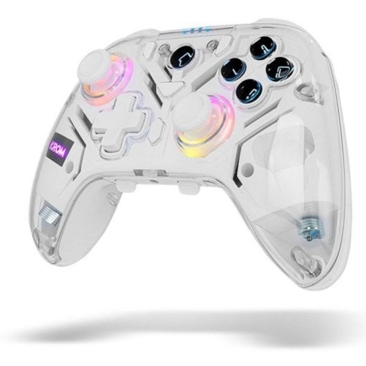 Controller Krom Krystal Wireless Bluetooth v5.0 Trasparente RGB PC Switch Android