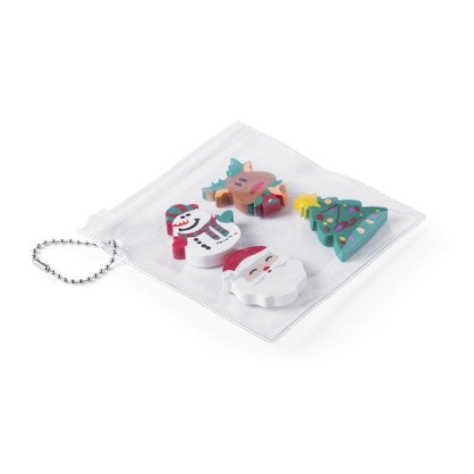 Ensemble de gommes Flop avec motifs de Noël originaux.