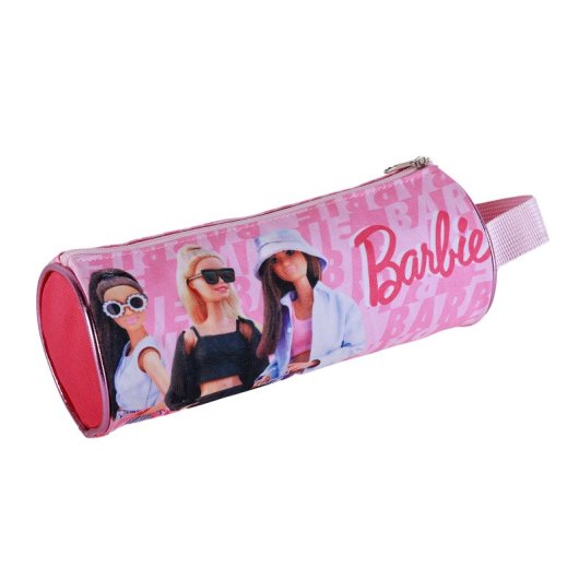 Astuccio rotondo deluxe Barbie. Interno completamente foderato e personalizzato.