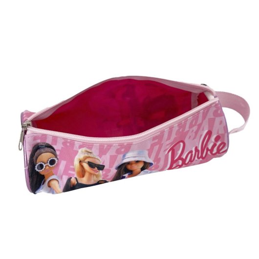Astuccio rotondo deluxe Barbie. Interno completamente foderato e personalizzato.