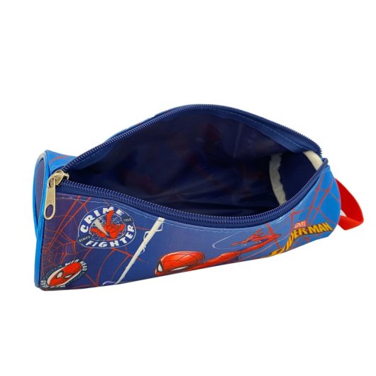 Astuccio rotondo di Spiderman. Interno completamente foderato e personalizzato.