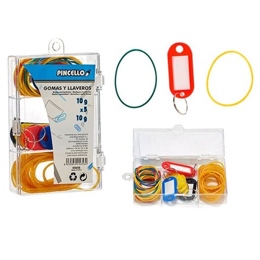 Elastici e portachiavi assortiti