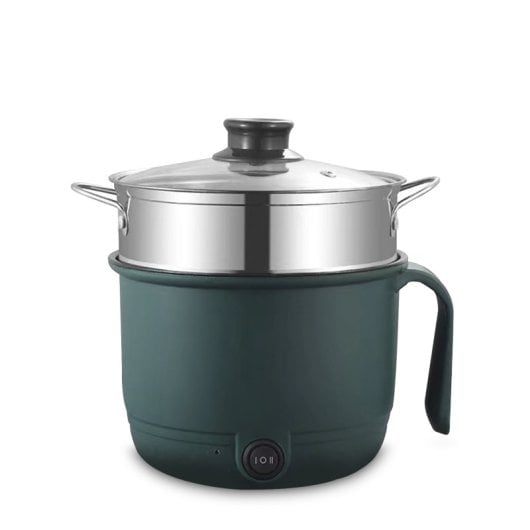 Pentola elettrica multifunzione: cuociriso, vaporiera, pentola. Esterno isolato termicamente, controllo della temperatura, fondo antiappannamento. Senza BPA, per uso alimentare.