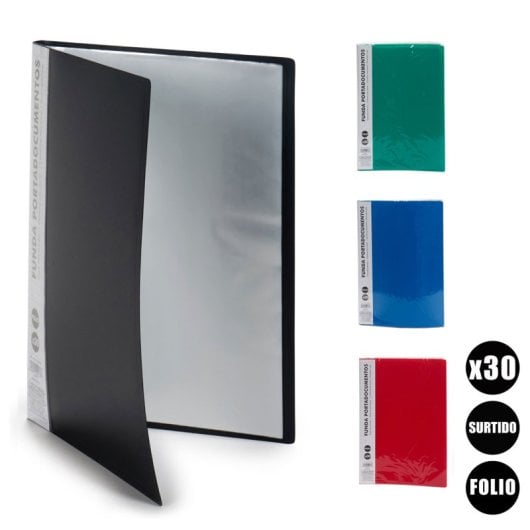 Pack 4 Portadocumentos 30 Hojas A4. Surtido 4 Colores.