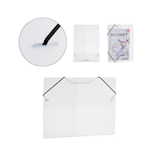 Confezione da 3 cartelle trasparenti in plastica formato A4