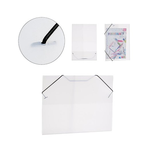 Confezione da 3 cartelle trasparenti in plastica formato A4