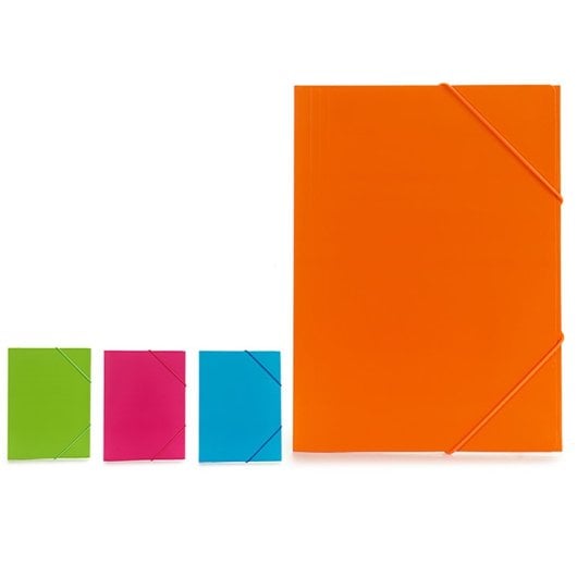Confezione da 4 cartelle A4 con elastici, assortiti in 4 colori vivaci