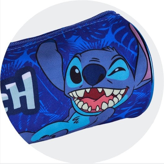 Astuccio rotondo Stitch. Interno completamente foderato e personalizzato.