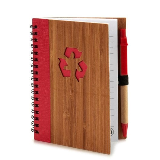 4er-Pack Notizbücher und Stifte aus recyceltem Bambus, 16 x 12 cm, S4
