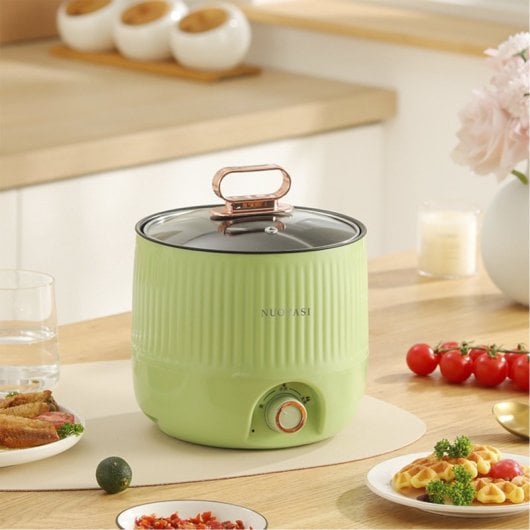 Pentola elettrica multifunzione, pentola calda, cuociriso, con isolamento termico (6 ore), serbatoio antiaderente da 1,8 l, 400 W
