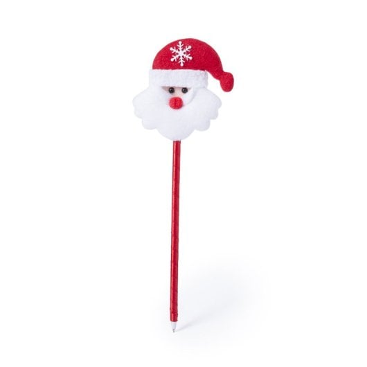 Penna a sfera Tidil con design di Babbo Natale in peluche. Inchiostro blu.