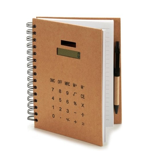 Calculadora de Caderno com Caneta 21 Cm.