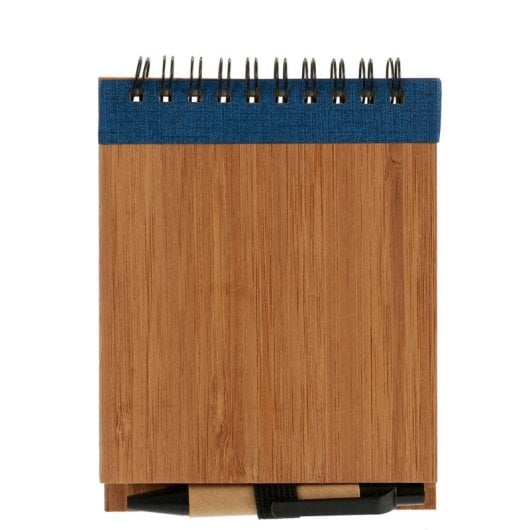 Confezione da 4 quaderni in bambù con gomma liscia e penna 10x13 cm, 4 colori assortiti.
