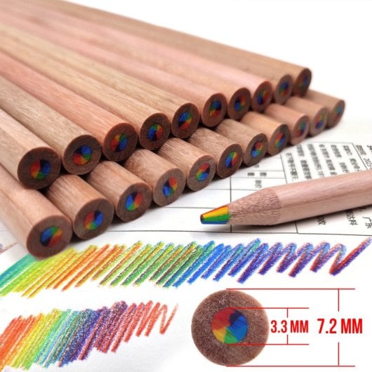 Set di 12 matite di legno arcobaleno magico