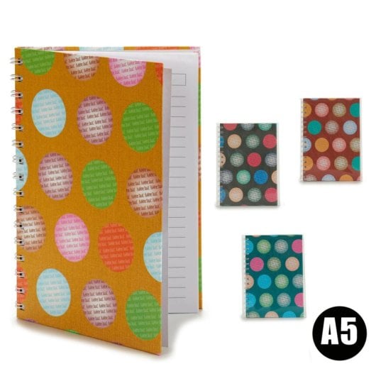 Lot de 4 cahiers à couverture rigide A5, cercles, assortiment 4