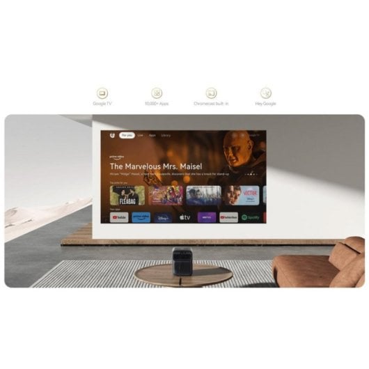 Proyector Wanbo Mozart 1 Pro 2025 FullHD 1200 Lúmenes 120" Lámpara LCD Google TV Smart