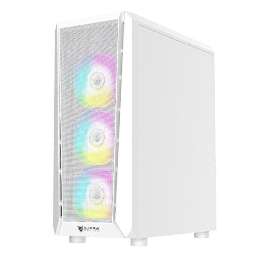 PC-Gehäuse SUPRA GAMING GTI 95 Mesh White 4x ARGB-Lüfter gehärtetes Glas EATX-kompatibel