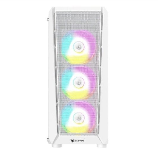 PC-Gehäuse SUPRA GAMING GTI 95 Mesh White 4x ARGB-Lüfter gehärtetes Glas EATX-kompatibel