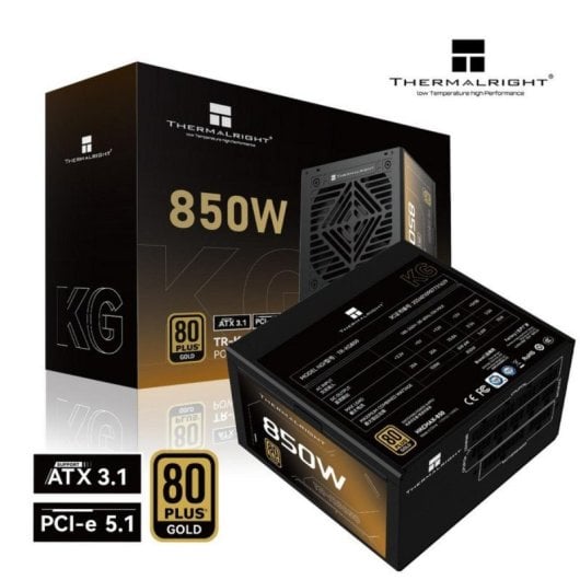 Netzteil Thermalright 850W 80 Plus Gold KG-850 Vollmodular 120 mm Lüfter ATX 3.1 Schwarz